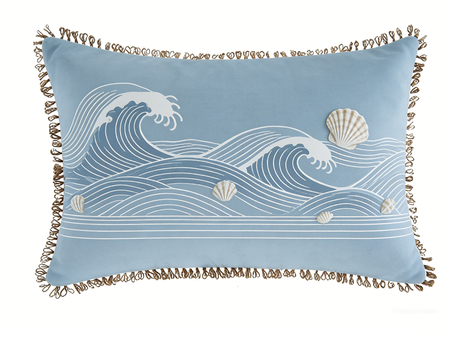 Coastal Wave & Shells Pillow