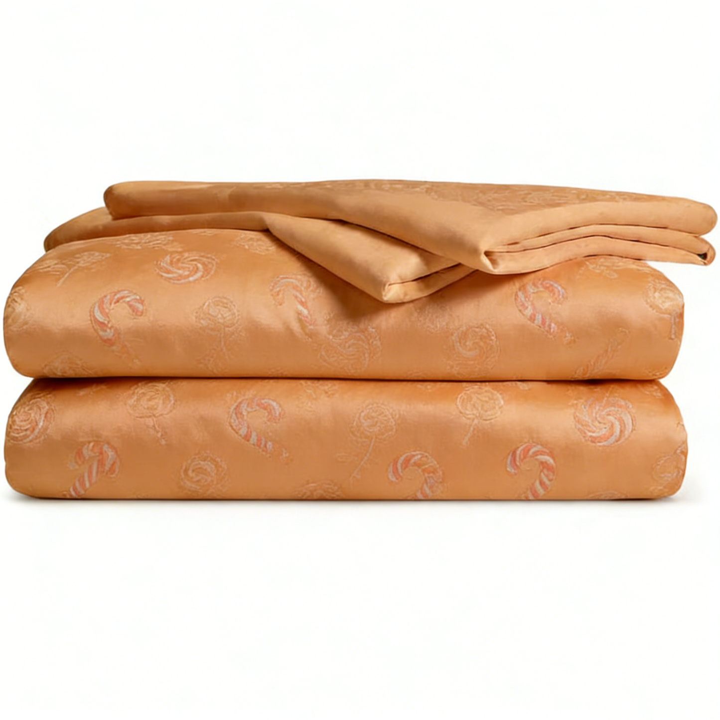 Peach Candy Cane Bedding Set