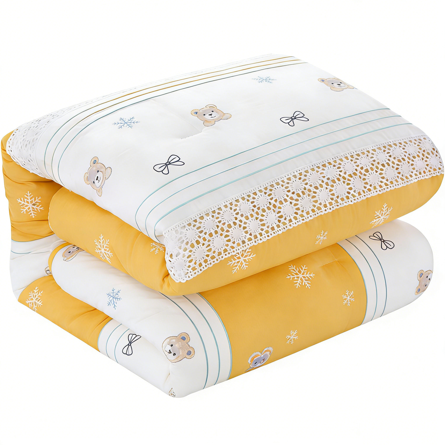 Yellow Bear & Snow Comforter