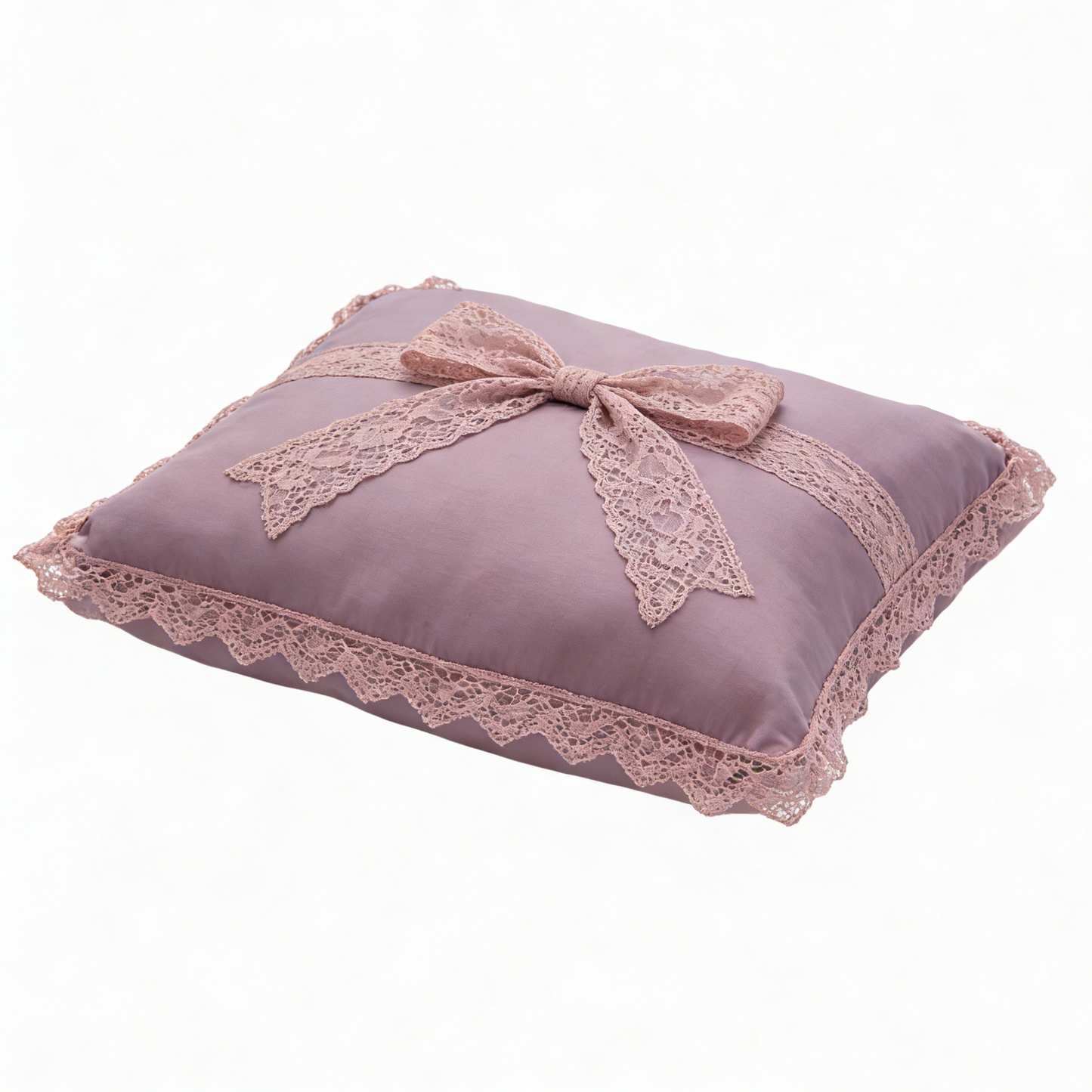 Lavender Lace Bow Pillow