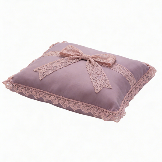 Lavender Lace Bow Pillow