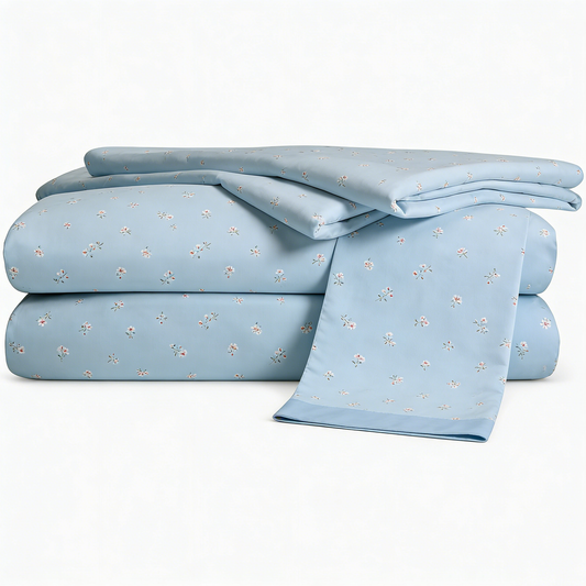 Light Blue Ditsy Floral Bed Set