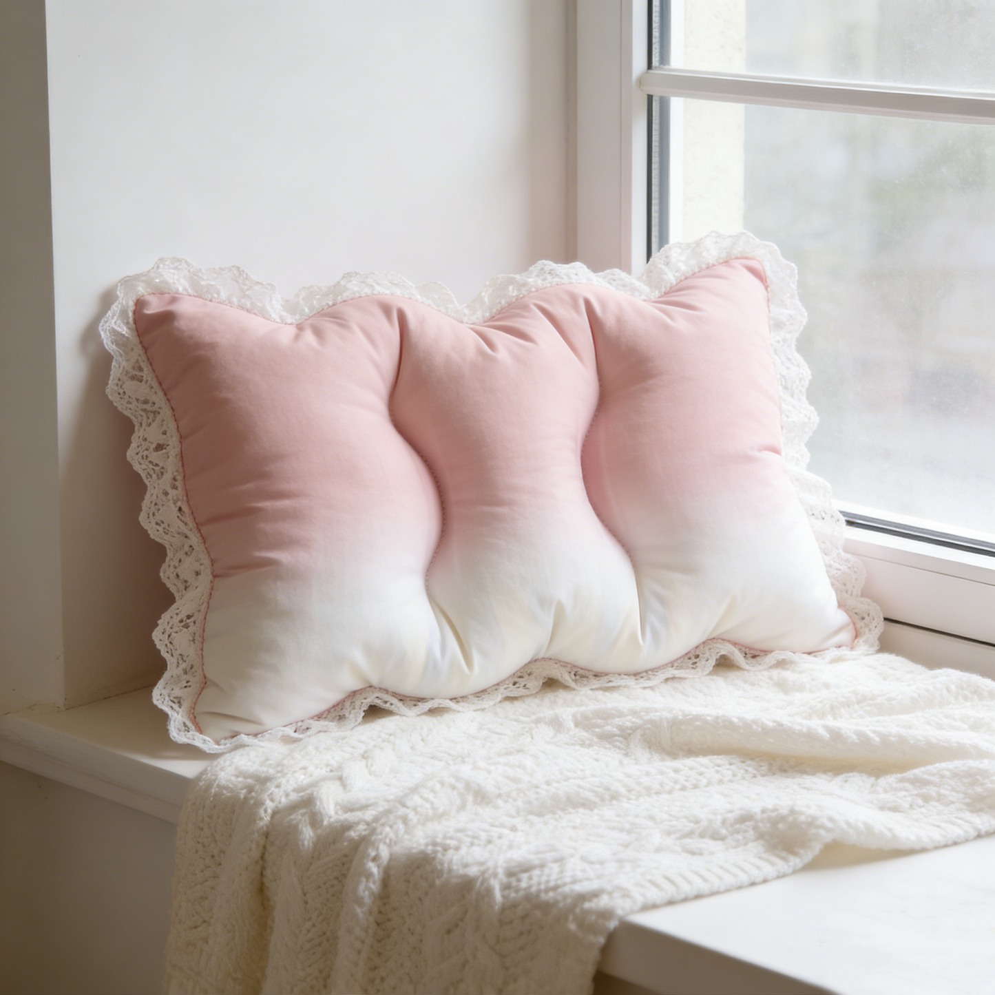 Pink Gradient Lace Pillow