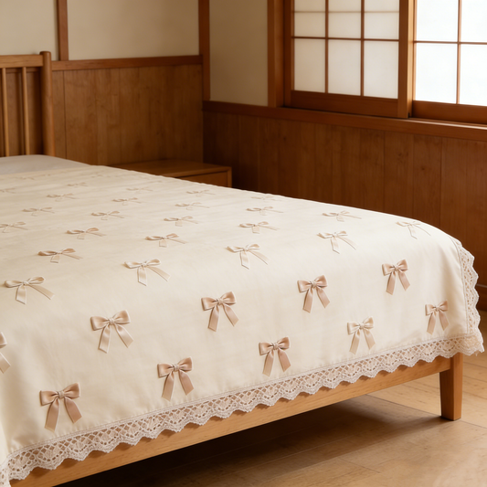 Bow Embroidered Bed Set