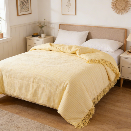 Yellow Fringe Comforter