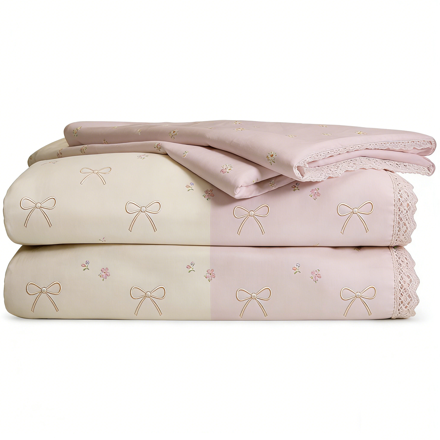 Pink Bow Floral Sheet Set